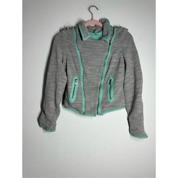 XHILARATION Bomber Jacket Lined Really Nice Sea foam Green Grey Sz S - Picture 1 of 9